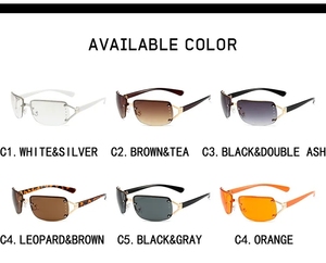 Lunettes de soleil pour femmes, style Y2k, carré punk, sans monture, accessoires d'été, demi-monture en métal tendance - Product Image 5