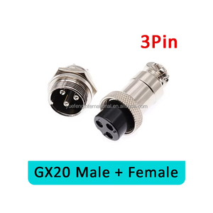 工場卸売CE RoHS GX20円形航空クイックワイヤーパネルコネクタ3ピンGX20オスメスナットバットソケットプラグアダプタ - Product Image 2