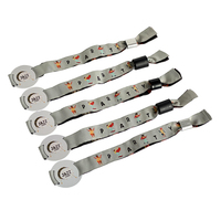 Bracelet RFID tissé jetable pour patient hospitalier, avec logo personnalisé, écologique, 13,56 MHz, avec étiquette ronde en PVC rigide