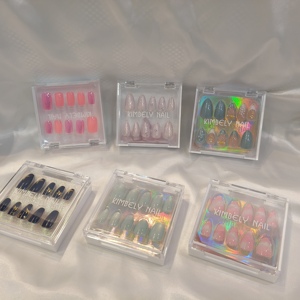 <span class=keywords><strong>Uñas</strong></span> Postizas Personalizadas, Forma Ballerina, Medianas, Cuadradas, con Punta Francesa, Manicura Acrílica, Marca Privada - Product Image 5