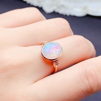 Factory Wholesale Customizable 925 Sterling Silver Natural White Opal Ring Birthday Party Engagement Gift Fine Jewelry