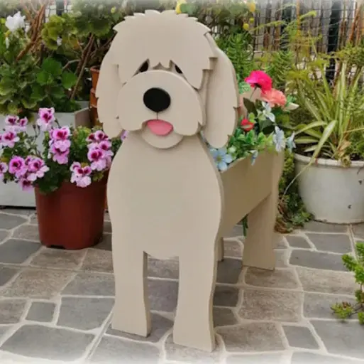 Enfeites de jardim ao ar livre vasos criativos em forma de cachorro para decoração de jardim