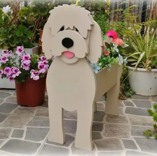 Buiten Tuin Ornamenten Creatieve Hond Vorm Tuin Decor Bloempotten