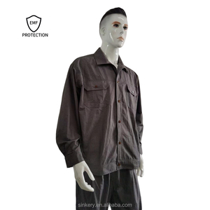 Nuovo Stile Set Camicia Casual e Pantaloni da Uomo con Schermatura EMF, in Tessuto di Fibra d'Acciaio Tinto in Filo, Resistente al Lavaggio, Abbigliamento Faraday - Product Image 1