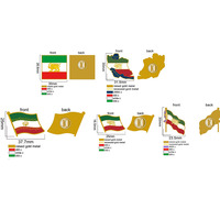 Épinglette personnalisée en métal avec le lion et le soleil du drapeau iranien pour la décoration de chapeau