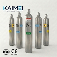 Gas Nitrógeno N2 Electrónico de Grado 99.9999% 6N en Cilindro de Acero Especial de 40L para Grabado CVD de Semiconductores, Marca KAIMEI