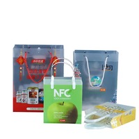 Sac écologique transparent givré pour vêtements de blanchisserie, pochette cadeau en plastique avec cordon de serrage, vente en gros,