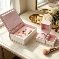 Boîtes à bijoux en gros avec rangement pour bagues, colliers et boucles d'oreilles, boîtes en papier velours, emballage cadeau polymailer, ensemble de présentation