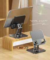Support de tablette portable réglable, rotatif à 360 degrés, pliable, réglable en hauteur, pour iPad, pour tablette PC, bureau