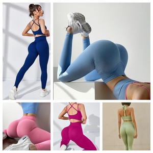 Ensembles de yoga alo pour femmes, taille haute, coupe ajustée, design sans couture, impression personnalisable disponible, plusieurs couleurs - Product Image 1