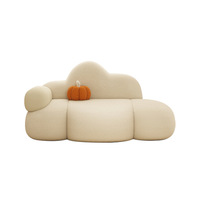 Canapé trois places en velours en forme de nuage, style beurre, ensemble tendance modulaire pour espaces de vie compacts, villas, écoles, centres commerciaux, salons de beauté