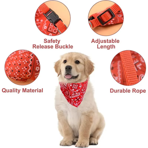 Collier, nœud papillon et bandana triangulaire ajustables et confortables en tissu à carreaux pour chat et chien - Product Image 2
