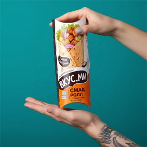 Boîte d'emballage personnalisée pour shawarma avec logo imprimé, boîte à emporter avec fenêtre - Product Image 1