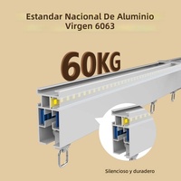 Rail en aluminium et plastique avec lumière d'ambiance et moteur intelligent pour rideaux électriques, maison intelligente, rails de rideaux