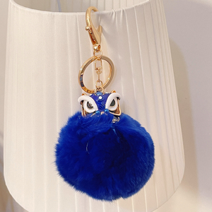 Màu hồng lông bóng văn hóa yếu tố trang trí thời trang phụ nữ túi quyến rũ Móc Chìa Khóa múa sư tử Trung Quốc mạ vàng hợp kim móc - Product Image 2