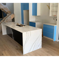 MC9270 plaques en pierre de Quartz artificielle, panneau en fausse pierre, calacata blanche, plan de travail de cuisine