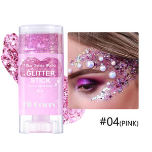 Bâton de paillettes pour cheveux et visage sirène 6 couleurs pour les chanteurs, les concerts, les amoureux, paillettes épaisses en forme de cœur, peinture corporelle - Product Image 3