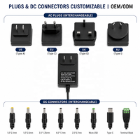 Adaptateur secteur DC 5V 6V 9V 18V 24V avec sortie 1A 2A, connexion par prise pour CCTV, LED, routeur, adaptateur 12V