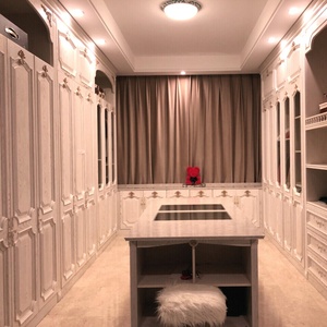 Armadio in Stile Francese Color Crema Completamente Personalizzabile con Cabina Armadio, Toeletta ad Angolo e Legno Massello - Product Image 3