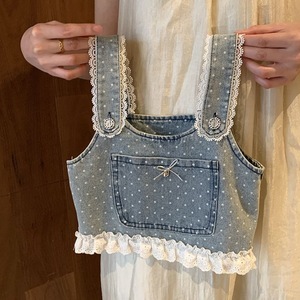 Abbigliamento per Bambine, <span class=keywords><strong>Completo</strong></span> in Denim Stampato Traspirante Estivo, Set Due Pezzi Casual Dolce Stile Coreano - Product Image 2