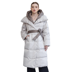 Haute qualité longue femmes doudoune <span class=keywords><strong>avec</strong></span> bouton décoration col à capuche décontracté respirant doudoune - Product Image 3