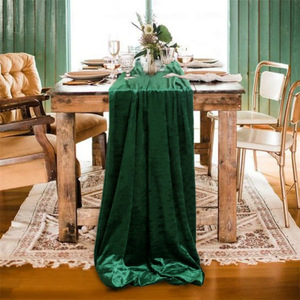 Màu Xanh lá cây nhung bảng <span class=keywords><strong>Runner</strong></span> tiệc trang trí màu tím có thể giặt bền chống co mềm tùy chỉnh bảng RUNNERS cho đám cưới - Product Image 1
