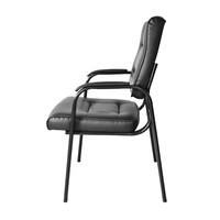 Chaise de réception, de salle d'attente, de bureau, de conférence ou d'événement en cuir de haute qualité avec coussin moelleux et accoudoirs rembourrés pour les conférences