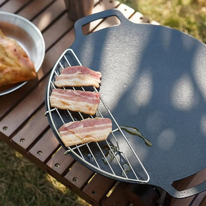 <span class=keywords><strong>Plaque</strong></span> <span class=keywords><strong>de</strong></span> cuisson en acier inoxydable <span class=keywords><strong>pour</strong></span> camping extérieur, compatible gaz, avec poignée latérale et système <span class=keywords><strong>de</strong></span> filtration d'huile - Product Image 3