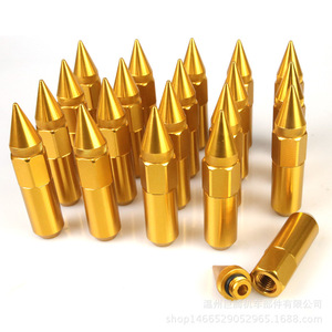 น็อตล้ออะลูมิเนียมอัลลอยด์ M12*1.5 M12*1.25 สีทอง หัวแหลม สำหรับดัดแปลงล้อรถยนต์ - Product Image 1