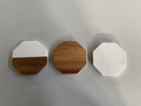 Sous-verres octogonaux en bois de design nordique, fabrication directe du fabricant, en acacia naturel, écologiques, antidérapants, pour tasses et mugs, 100 mm