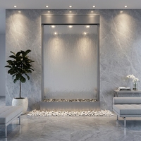 Fontaine d'intérieur contemporaine personnalisée avec logo d'entreprise, mur d'eau en verre pour spa, hôtel, restaurant et centre commercial