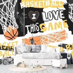 Slogan de basket-ball <span class=keywords><strong>papier</strong></span> <span class=keywords><strong>peint</strong></span> mural autocollant décoration de la maison - Product Image 2