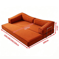 Canapé de sol modulaire en velours côtelé sans cadre, lit de repos décontracté en tissu rayé, canapé de détente bas pour salon, chambre et appartement
