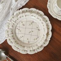 Assiettes à dîner en porcelaine coréenne artisanales très vendues, ensemble tasse et soucoupe en céramique, vaisselle pour steak, vaisselle de mariage et d'hôtel