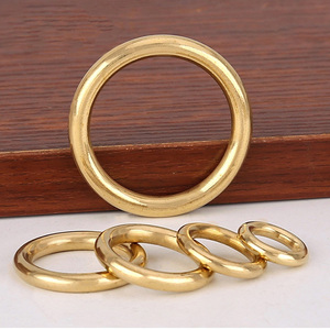 Anneau en laiton massif sans soudure de 20-155 mm, boucle de connexion pour sac, accessoires de quincaillerie pour meubles, poignée ronde en forme d'anneau en O - Product Image 1