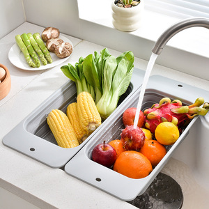 Panier de drainage rectangulaire pliable en polypropylène pour le lavage des légumes et des fruits - Product Image 1