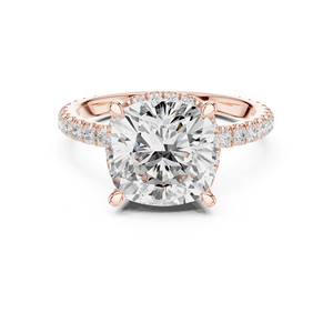 Premium Halo <b>Solitaire</b> 4.25 Carat Cushion Cut Synthetic Diamond Engagement <b>Ring</b> 925 Sterling <b>Silver</b> IGI Certified Wedding Party - Product Image 2