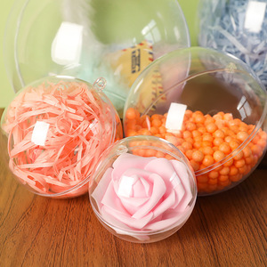 Boule transparente de Noël bricolage Ornements de Noël Boules transparentes en plastique transparent ouvrable creux suspendu Noël - Product Image 2