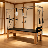 Máquinas de Pilates Reformer Comerciales de Roble Cadillac para Gimnasio, Equipo de Acondicionamiento Corporal Completo