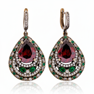Pendiente auténtico turco hecho a mano, joyería de plata de ley 925 - Product Image 2