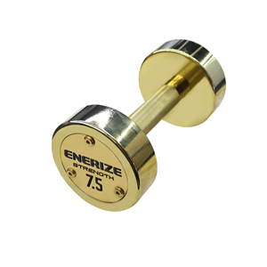 Juego de mancuernas de acero para levantamiento de pesas de oro Chapado en titanio para Fitness de alta calidad, mancuernas de cabeza redonda - Product Image 3