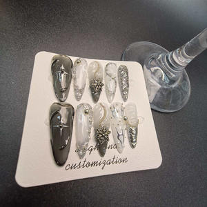 Pure Handgemaakte Kunstmatige Nagels Schoonheidsproducten Lange Tip High-End Luxe Whitening Pers Op Nagels Groothandel - Product Image 3