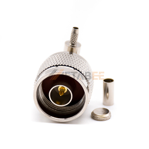 Conector macho tipo N Pin macho de crimpado de ángulo recto con montaje de cable RG174 90 grados - Product Image 3
