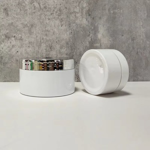 White 100ml-200ml PET Wide Mouth <b>Plastic</b> Cosmetic <b>Jars</b> for Lipstick Skin Care & Body Cream with Custom Logo - Product Image 2