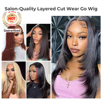 Tren baru vendor Sdd Wig ekstensi rambut manusia lapisan gaya rambut Brasil grosir murah Wig lurus mentah Wig berlapis