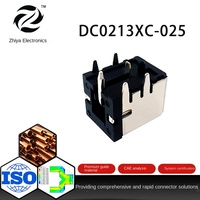 Connecteur de prise horizontale à soudure DC JACK DC0213XC-025 avec boîtier en cuivre pour équipement de sécurité