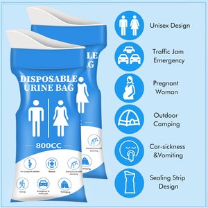 Bolsas <span class=keywords><strong>de</strong></span> Orina Desechables <span class=keywords><strong>de</strong></span> 800 ml, Mini Inodoro Portátil <span class=keywords><strong>de</strong></span> Emergencia para <span class=keywords><strong>Viajes</strong></span> y Automóvil, Unisex con Polímero Súper Absorbente - Product Image 4