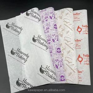 Feuilles de papier sulfurisé personnalisées de qualité alimentaire pour l'emballage de sandwichs, hamburgers et pizzas en restaurant, papier ciré imperméable - Product Image 2