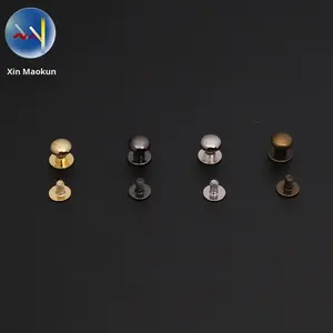 Tête de moine à bouton riche plaqué cuivre boucle de Rivet à extrémité fermée écologique goujons de champignon en or peu profond sucette 6mm - Product Image 3