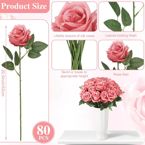 Wholesale <b>Artificial</b> <b>Flowers</b> <b>Artificial</b> Silk Rose Petals Long Stem Roses for Valentine's Day Wedding Bouquet Home Party Decor - Product Image 2